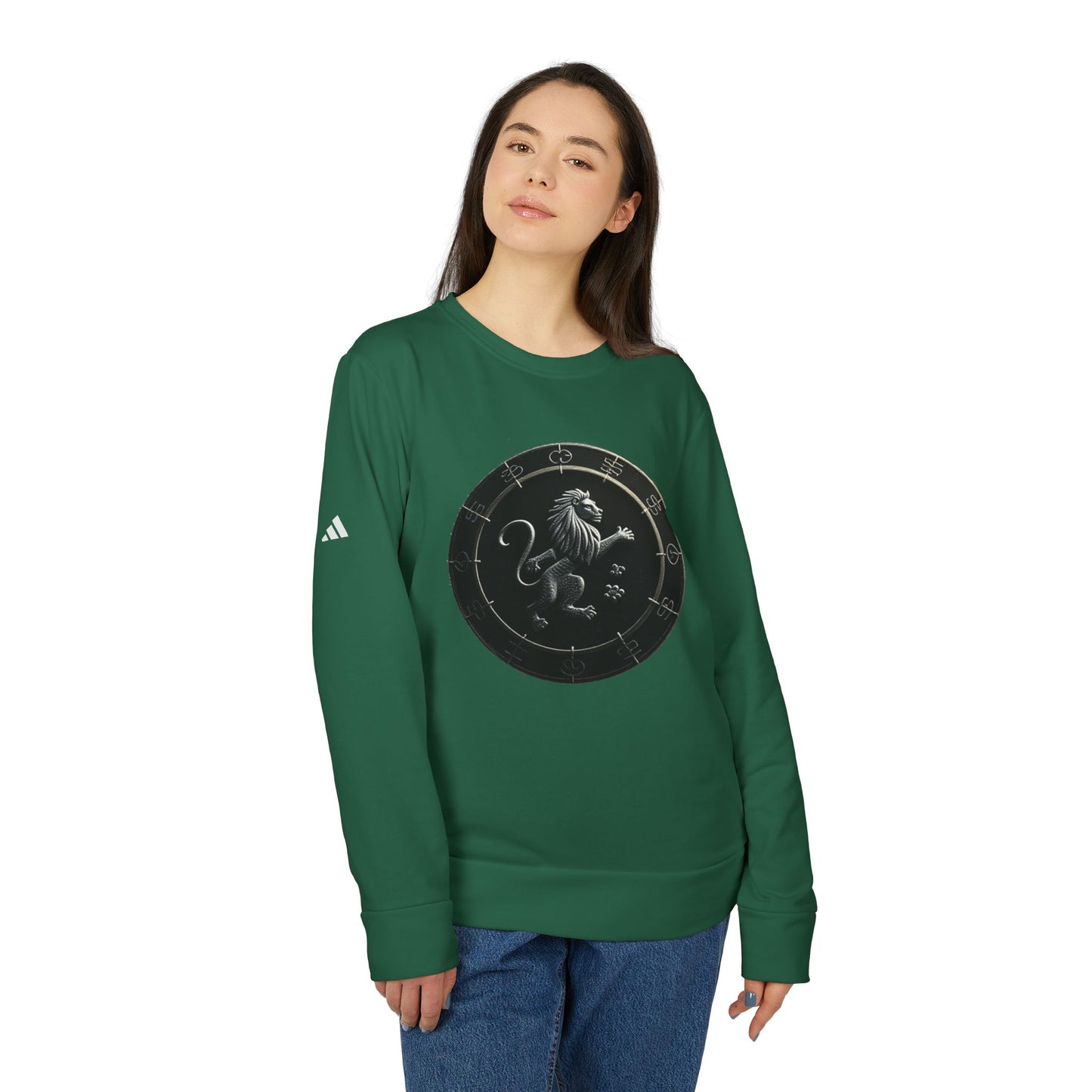 Adidas, Unisex Fleece Crewneck Sweatshirt, Leo, Space Animal, Zodiac