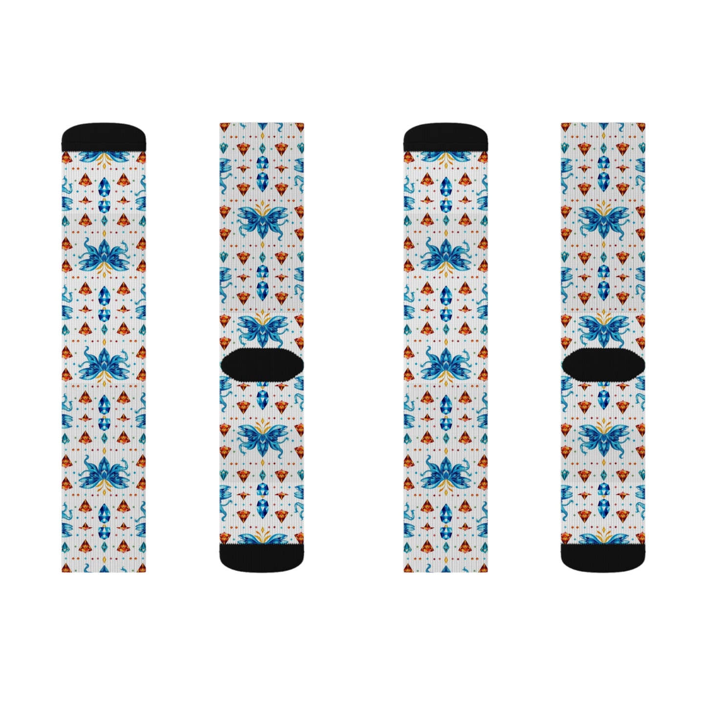 Sublimation Socks, Aquarius, Zodiac v1, Jewel Pattern