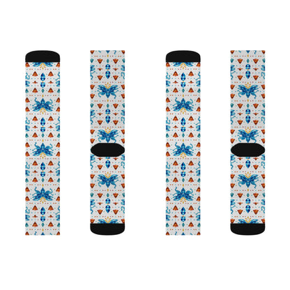 Sublimation Socks, Aquarius, Zodiac v1, Jewel Pattern