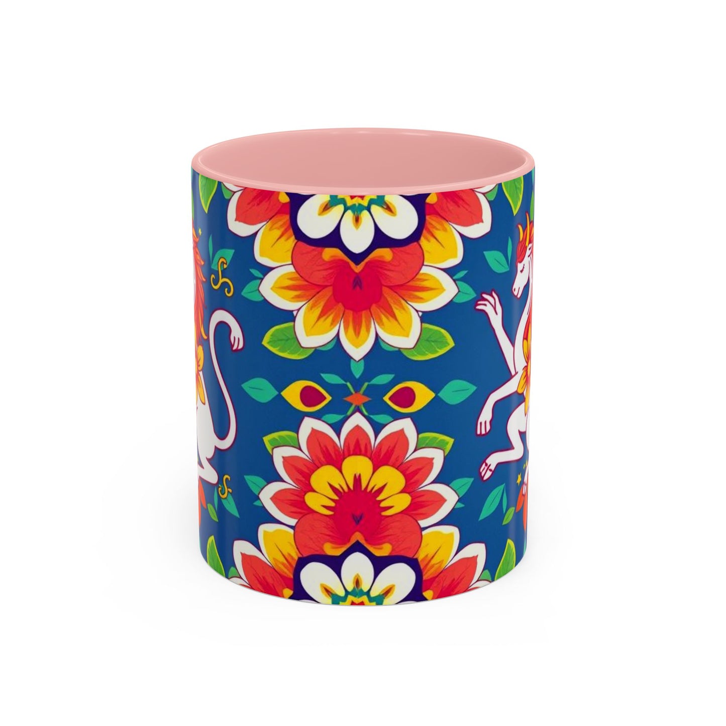 Accent Coffee Mug, Virgo, Zodiac v3. Flower Pattern, (11, 15oz)