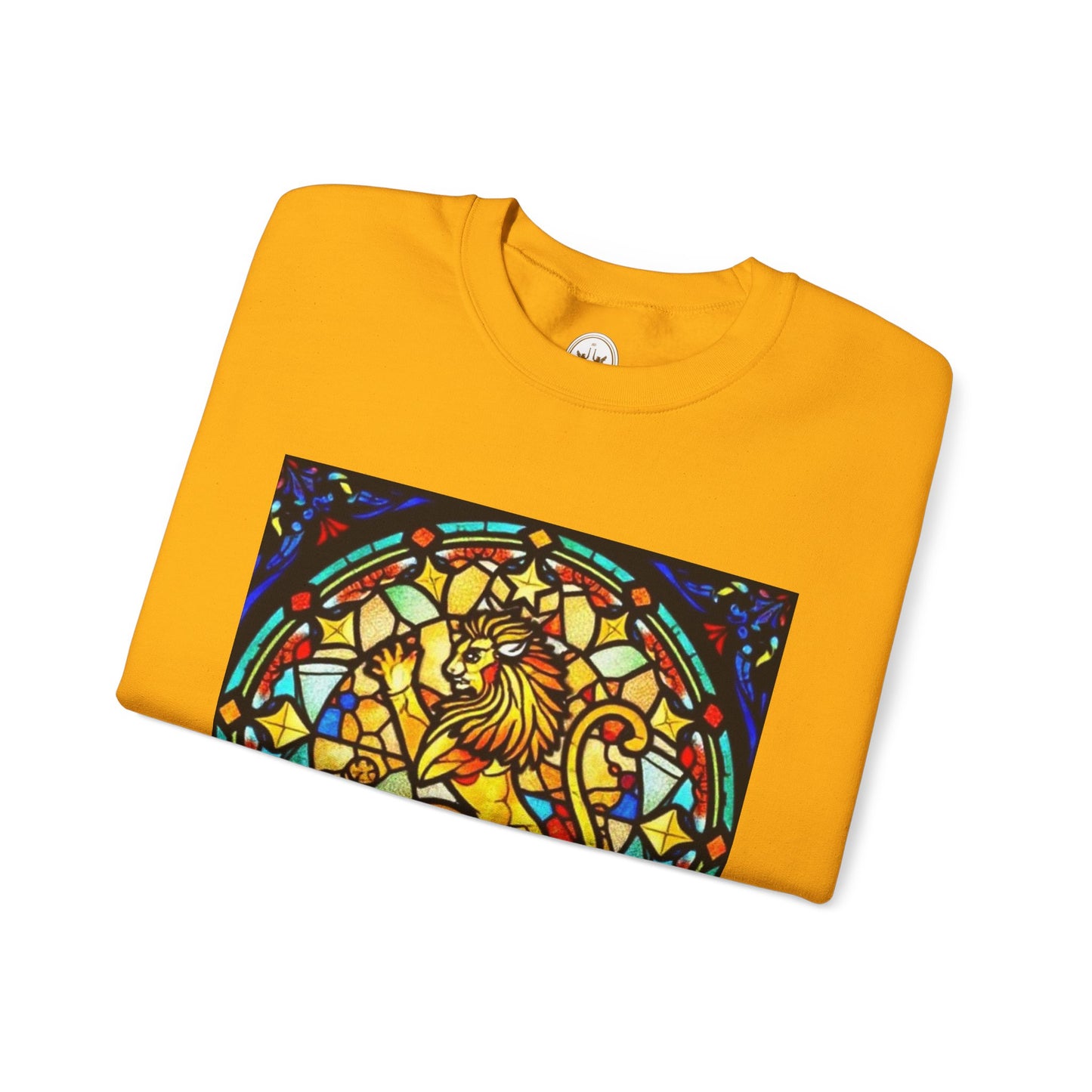 Unisex Heavy Blend™ Crewneck Sweatshirt, Glass 1, Leo Zodiac Design