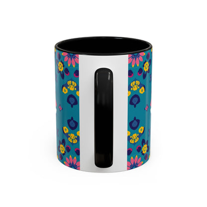 Accent Coffee Mug, Libra, Zodiac v2, Flower Pattern, (11, 15oz)