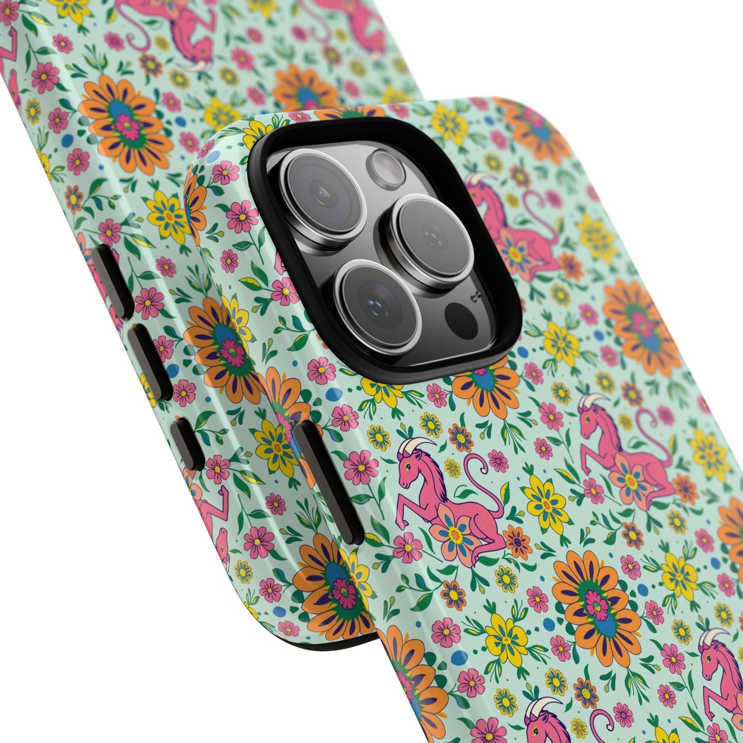 Tough Cases, Aquarius, Zodiac, Flower Pattern