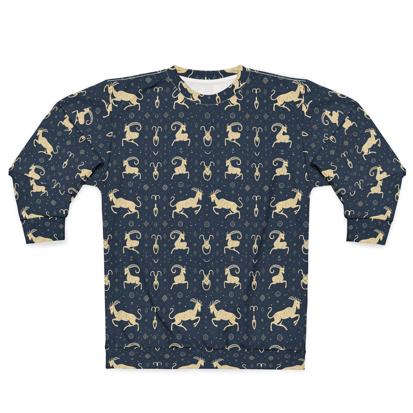 Unisex Sweatshirt, Zodiac Design, Pattern, Capricorn, AOP