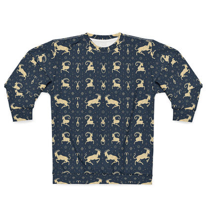 Unisex Sweatshirt, Zodiac Design, Pattern, Capricorn, AOP