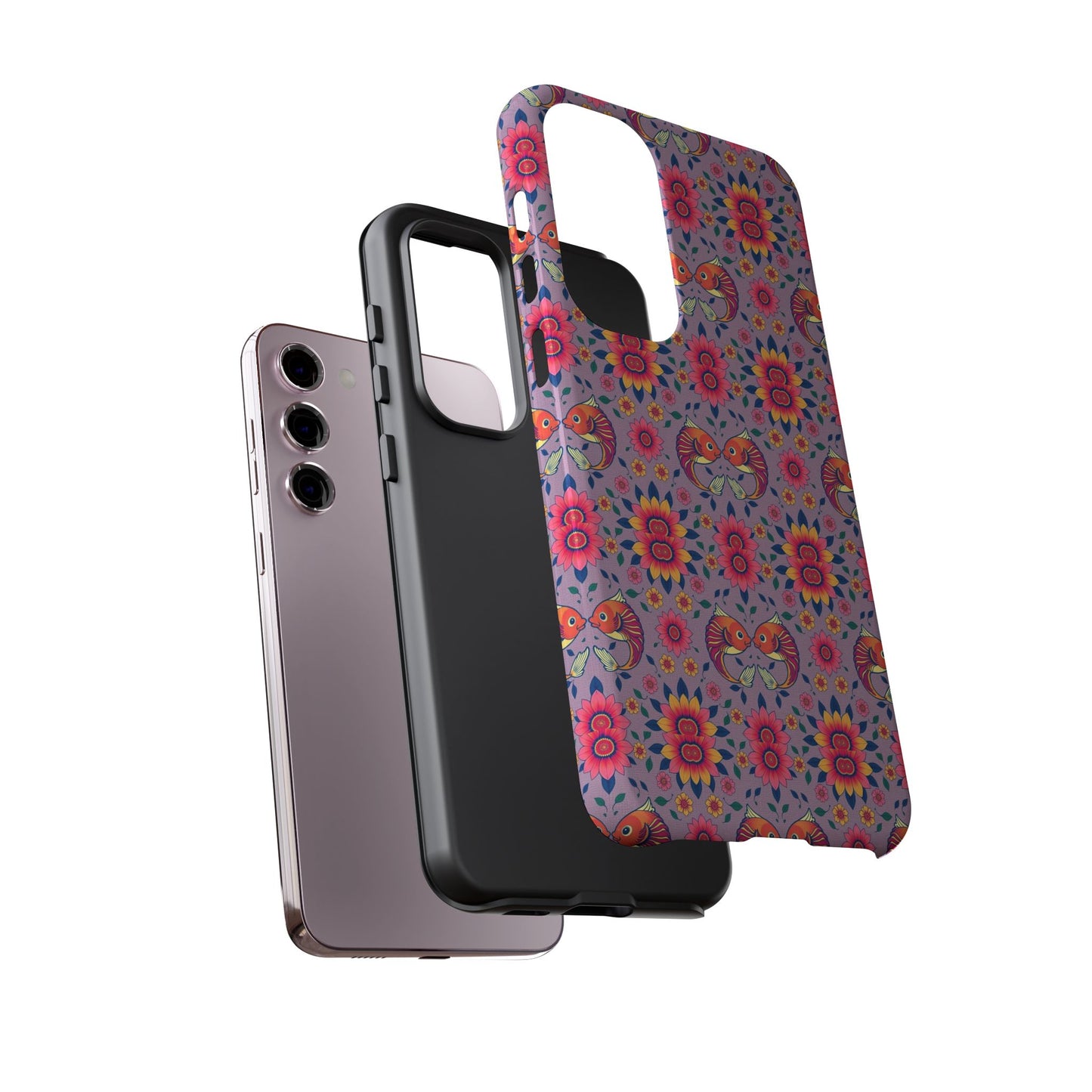 Tough Cases, Pisces, Zodiac v3, Flower Pattern