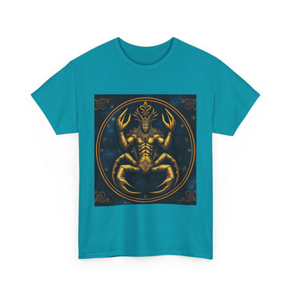 Unisex Heavy Cotton T-Shirt, Scorpion King 1v, Cancer Zodiac Design