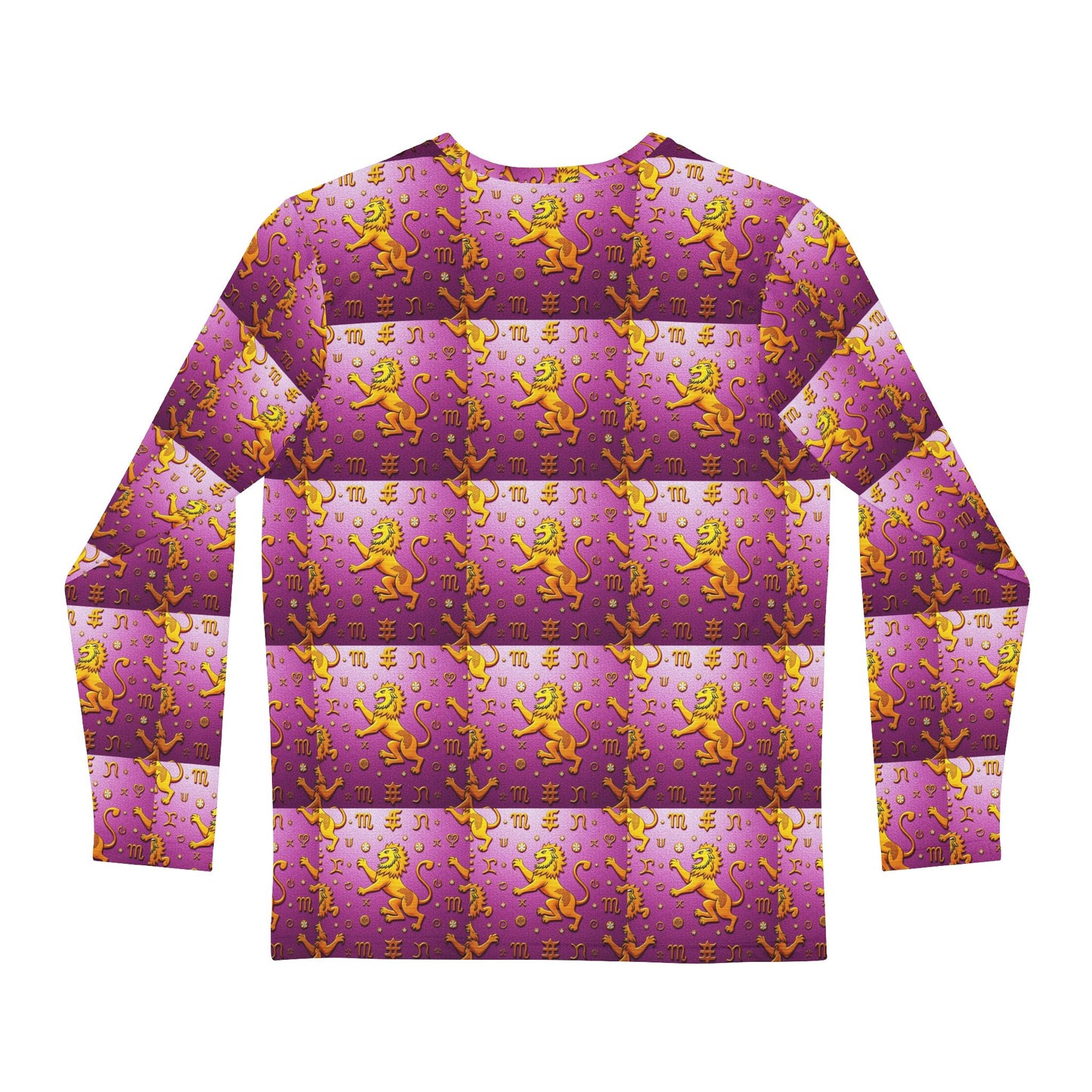 Men's Long Sleeve Shirt, (AOP), Leo, Zodiac v2, Pattern