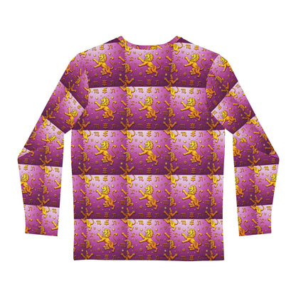 Men's Long Sleeve Shirt, (AOP), Leo, Zodiac v2, Pattern