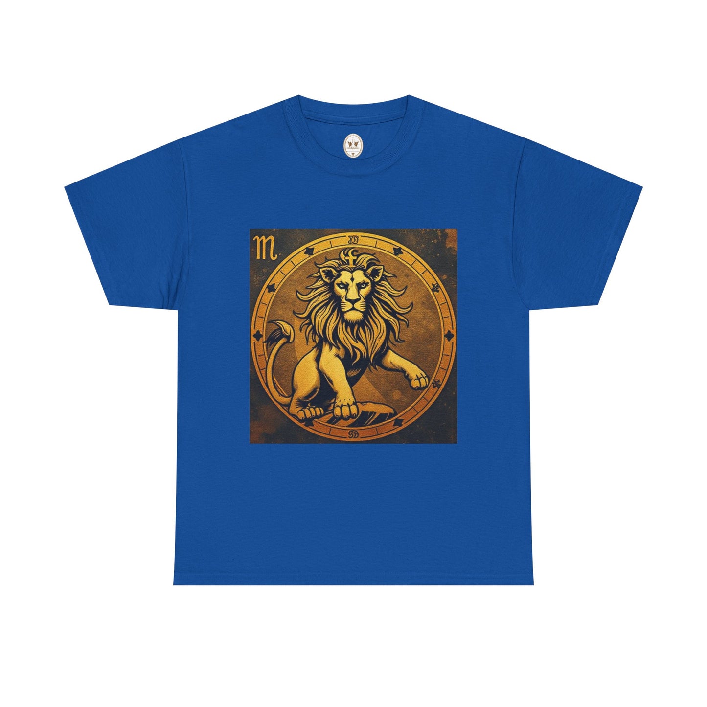 Unisex Heavy Cotton T-Shirt, Gold Lion, Leo Zodiac Design