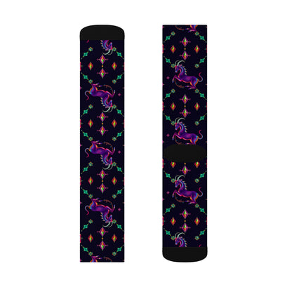 Sublimation Socks, Capricorn, Zodiac v3, Jewel Pattern