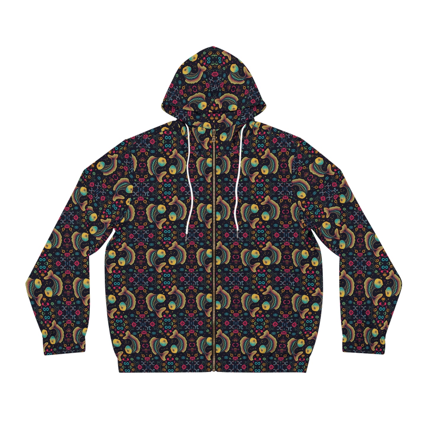 Full-Zip Hoodie (AOP), Pisces, Zodiac v3, Pattern