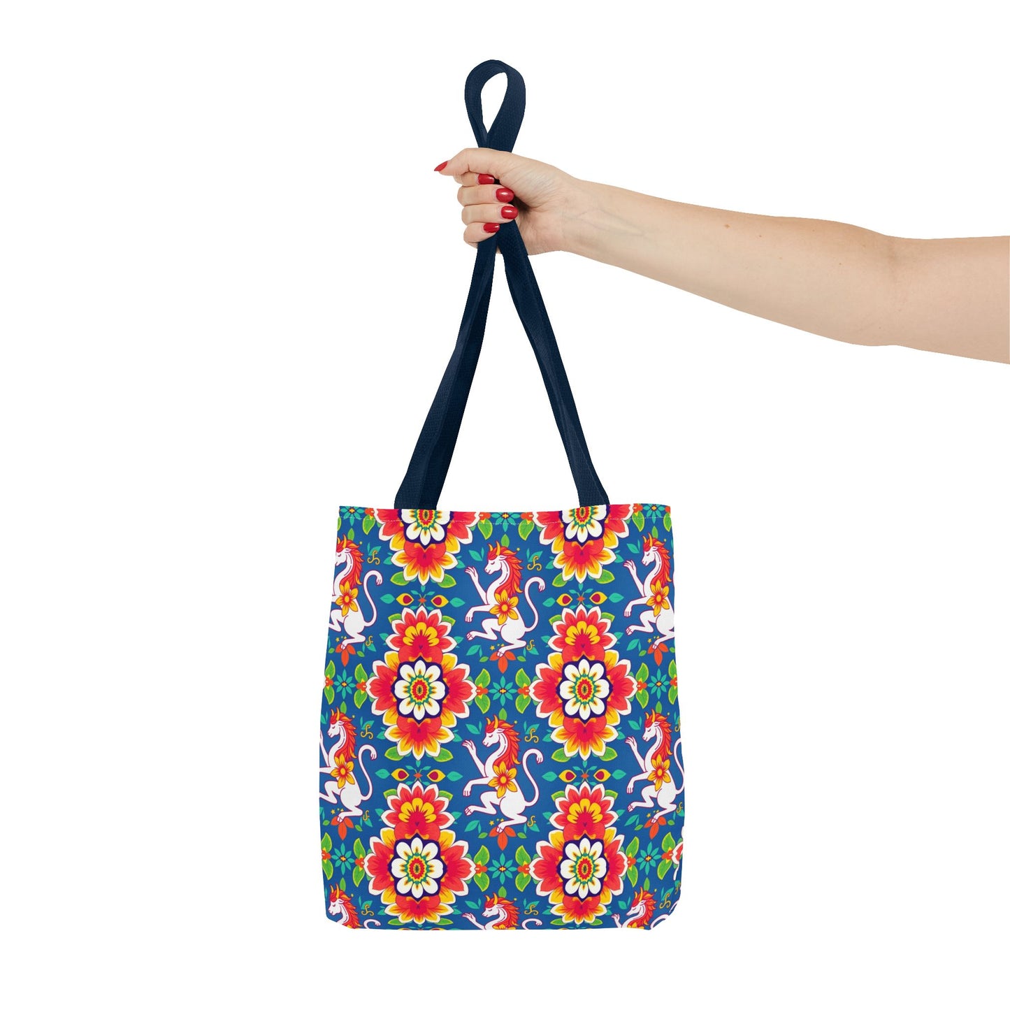 Tote Bag, (AOP), Virgo, Zodiac v2, Flower Pattern