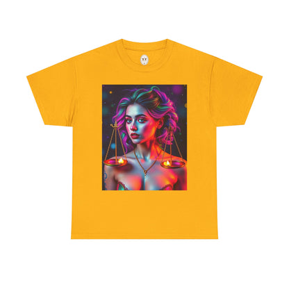Unisex Heavy Cotton T-Shirt, Libra, Zodiac v3, Sexy Art
