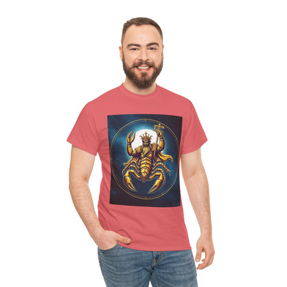 Unisex Heavy Cotton T-Shirt, Moon v1, Scorpio Zodiac Design