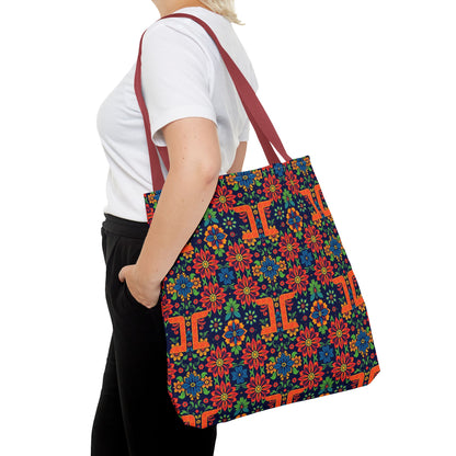 Tote Bag, (AOP), Gemini, Zodiac v1, Flower Pattern