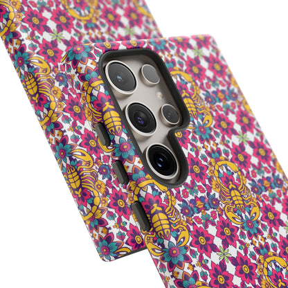 Tough Cases, Scorpio, Zodiac v2, Flower Pattern