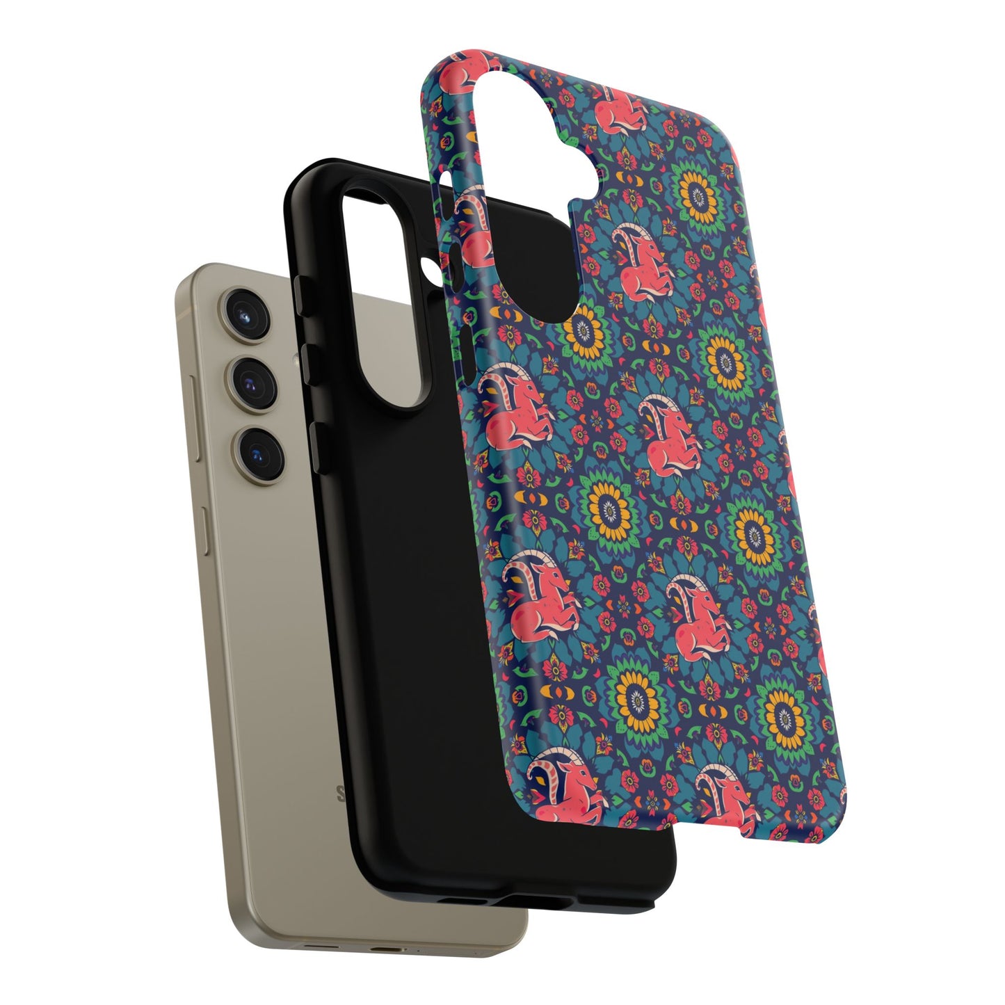 Tough Cases, Capricorn, Zodiac v1, Flower Pattern