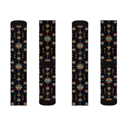 Sublimation Socks, Sagittarius, Zodiac v3, Jewel Pattern