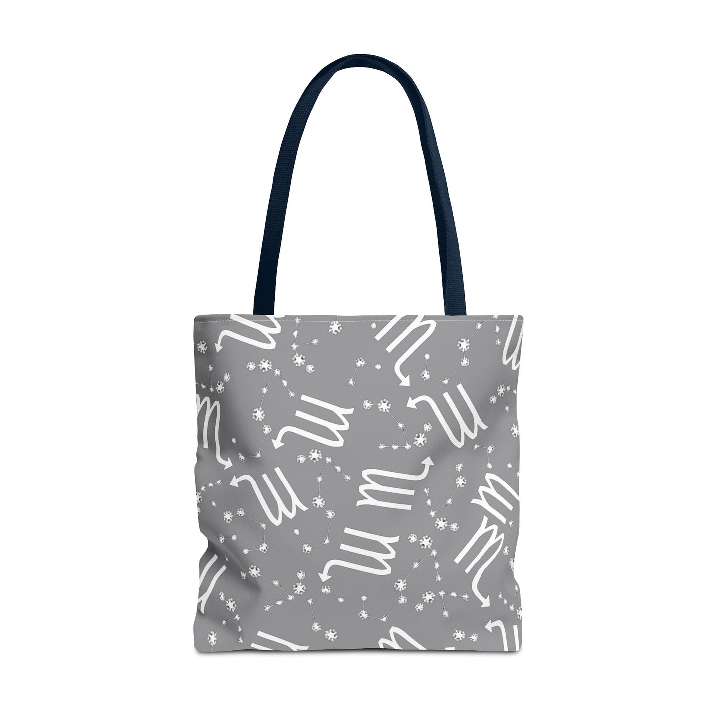 Tote Bag, Scorpio Zodiac Sign, AOP, (Grey, White)