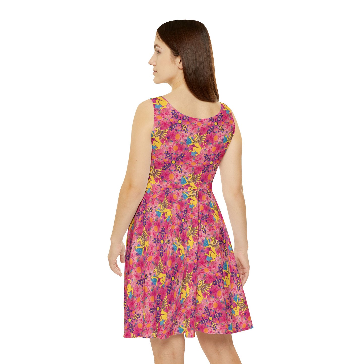 Women's Skater Dress, AOP, Zodiac, Virgo, Pattern