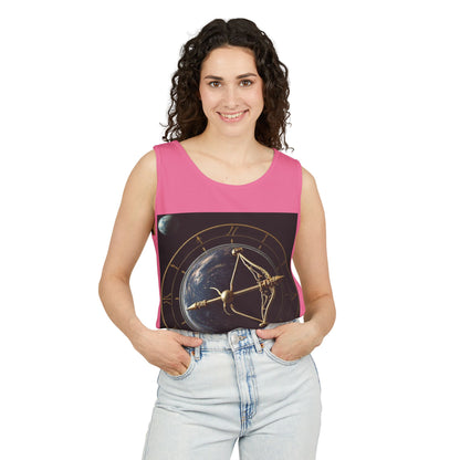 Unisex Garment-Dyed, Tank Top, Sagittarius Design, Planet Symbol, 100% US cotton