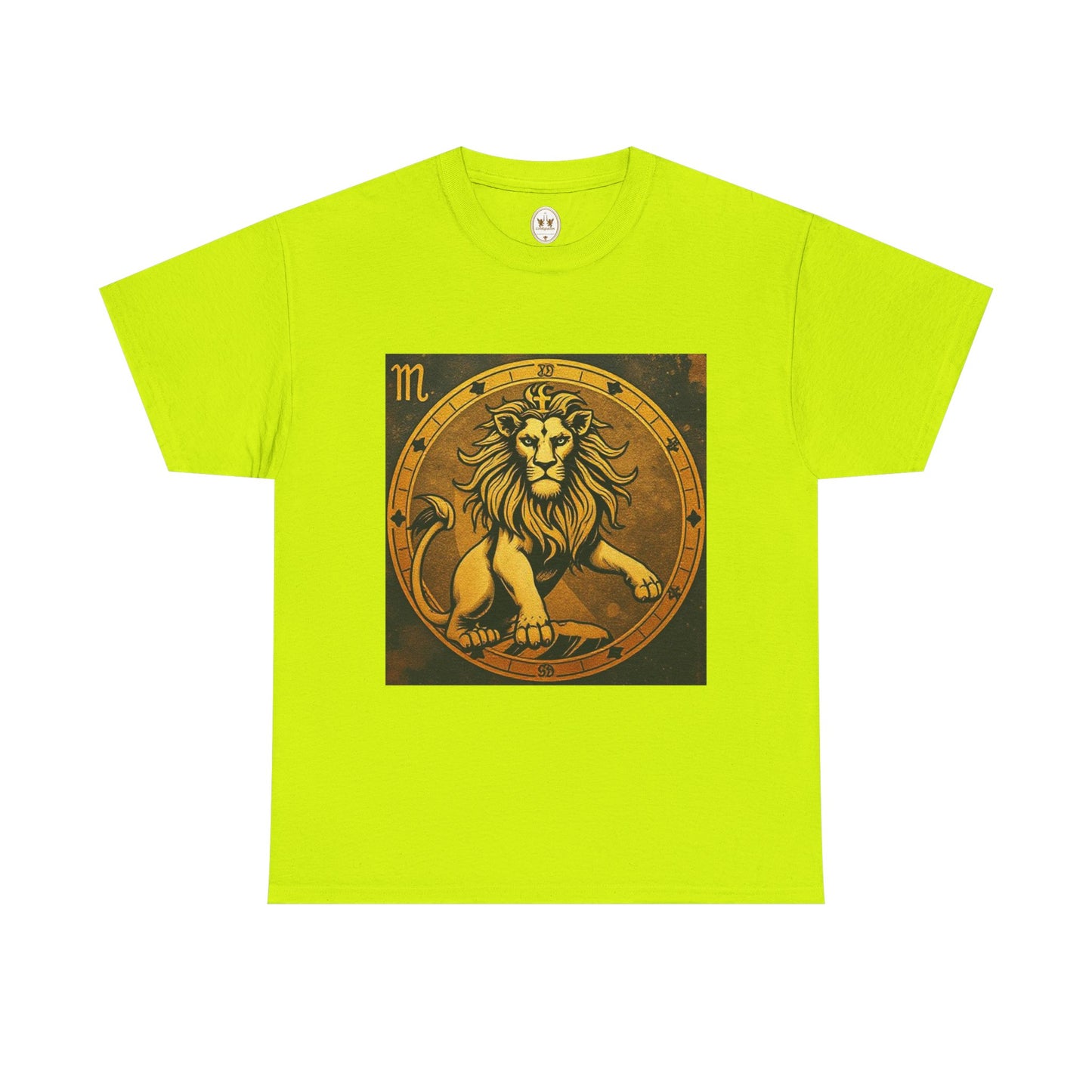 Unisex Heavy Cotton T-Shirt, Gold Lion, Leo Zodiac Design