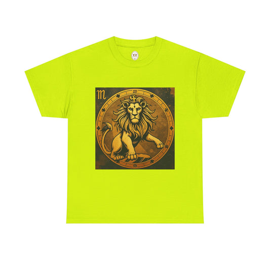 Unisex Heavy Cotton T-Shirt, Gold Lion, Leo Zodiac Design