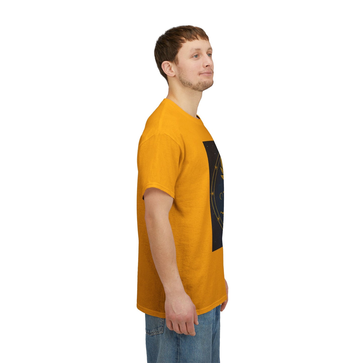 Unisex Heavy Cotton T-Shirt, Space Twins v3, Gemini Zodiac Design