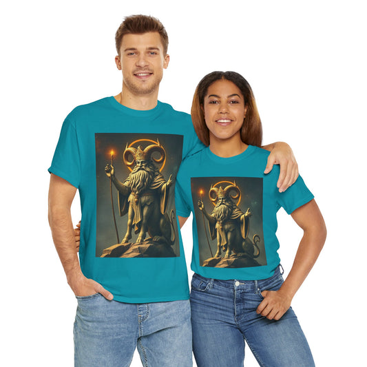 Unisex Heavy Cotton T-Shirt, Taurus God v1, Zodiac Design