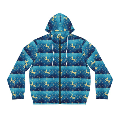 Full-Zip Hoodie (AOP), Aquarius, Zodiac v4, Pattern