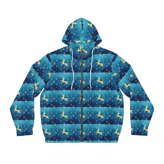 Full-Zip Hoodie (AOP), Aquarius, Zodiac v4, Pattern