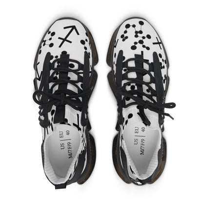 Women's Mesh Sneakers, Constellation & Symbol, Sagittarius Zodiac Sign, AOP
