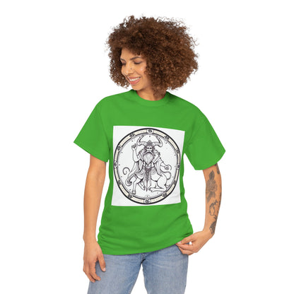 Unisex Heavy Cotton T-Shirt, Bull Centaur, Taurus Zodiac Design