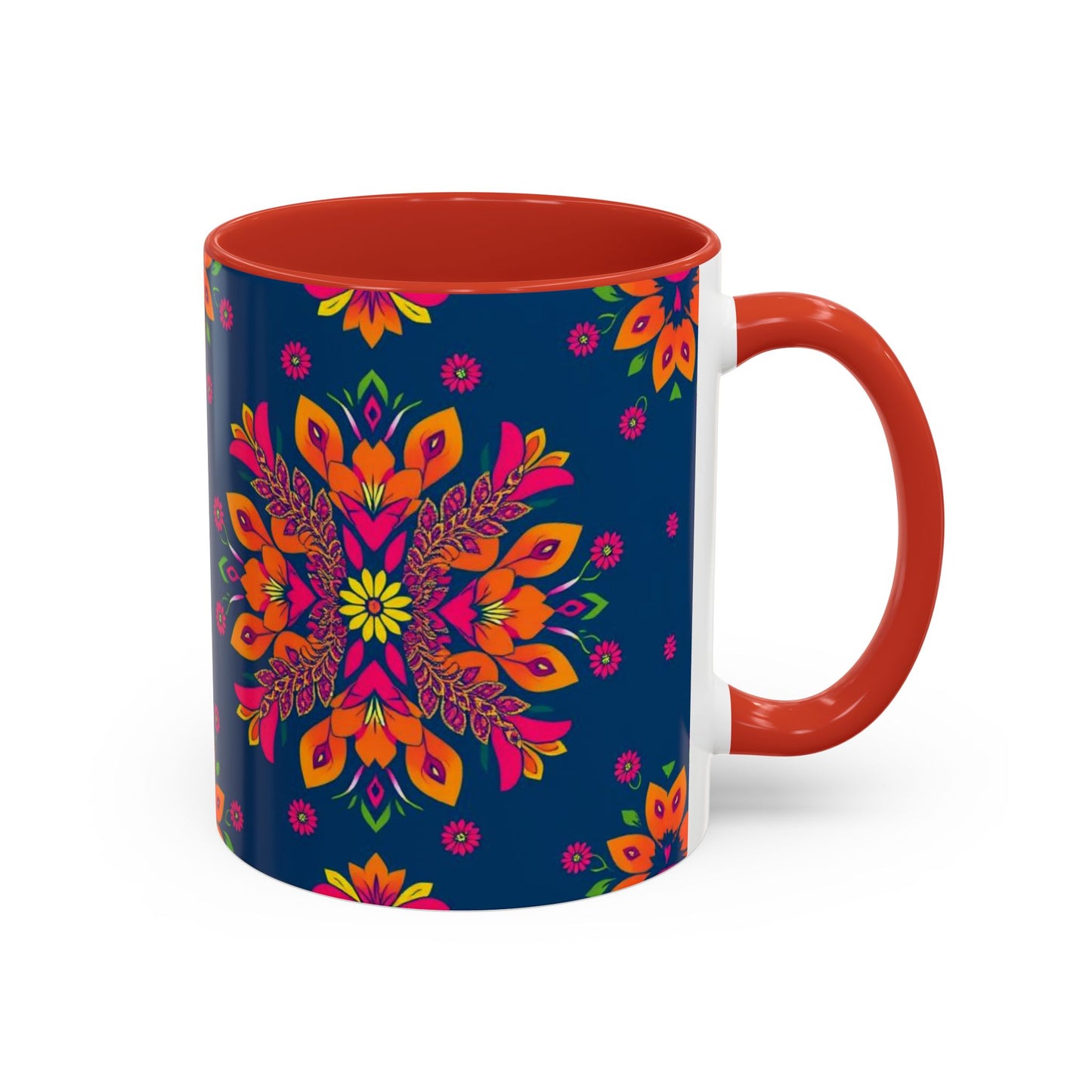 Accent Coffee Mug, Gemini, Zodiac v2, Flower Pattern, (11, 15oz)