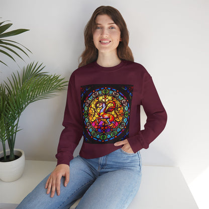 Unisex Heavy Blend™ Crewneck Sweatshirt, Glass 1, Aries Zodiac Design
