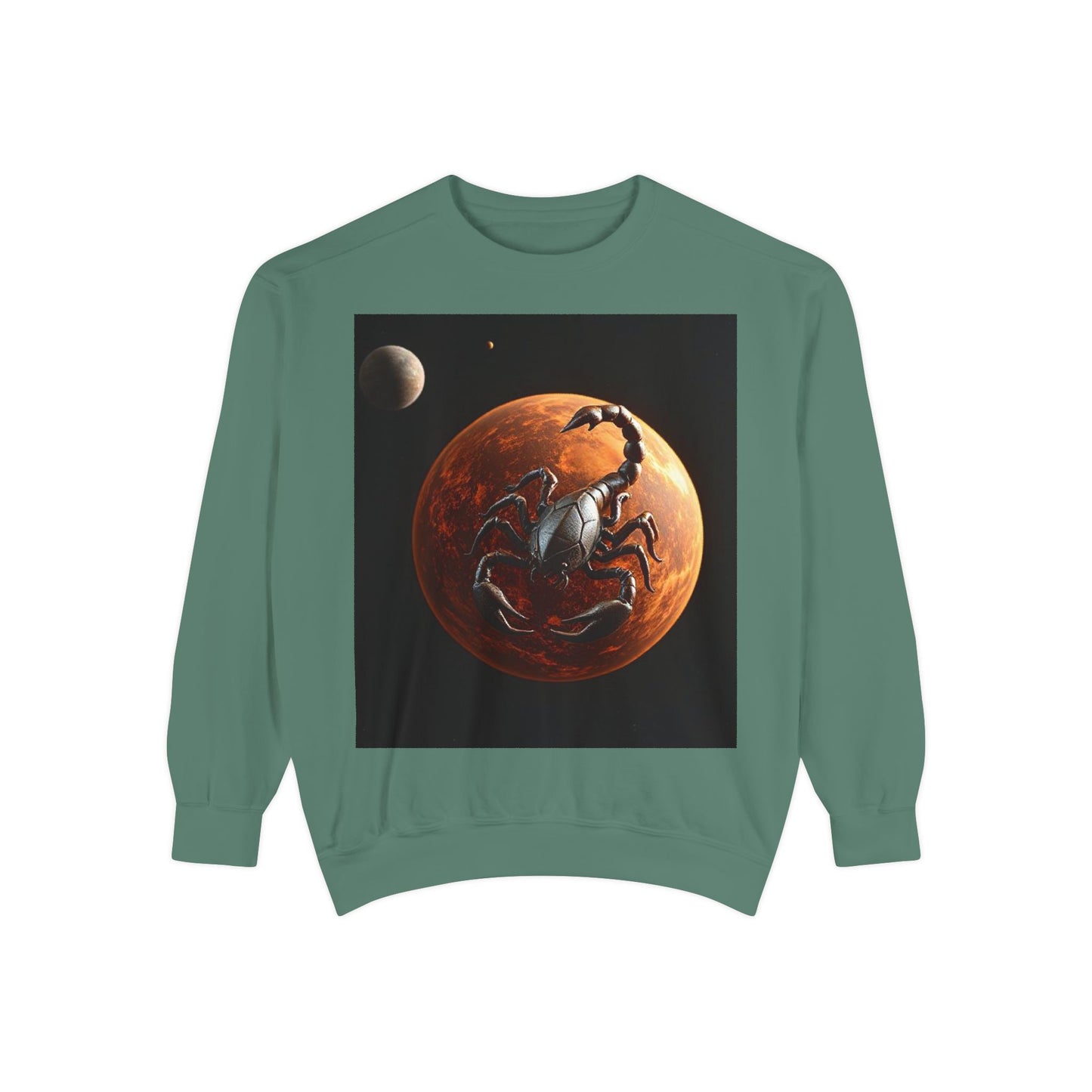 Garment-Dyed Sweatshirt, Unisex, Space Animal Design, Scorpio