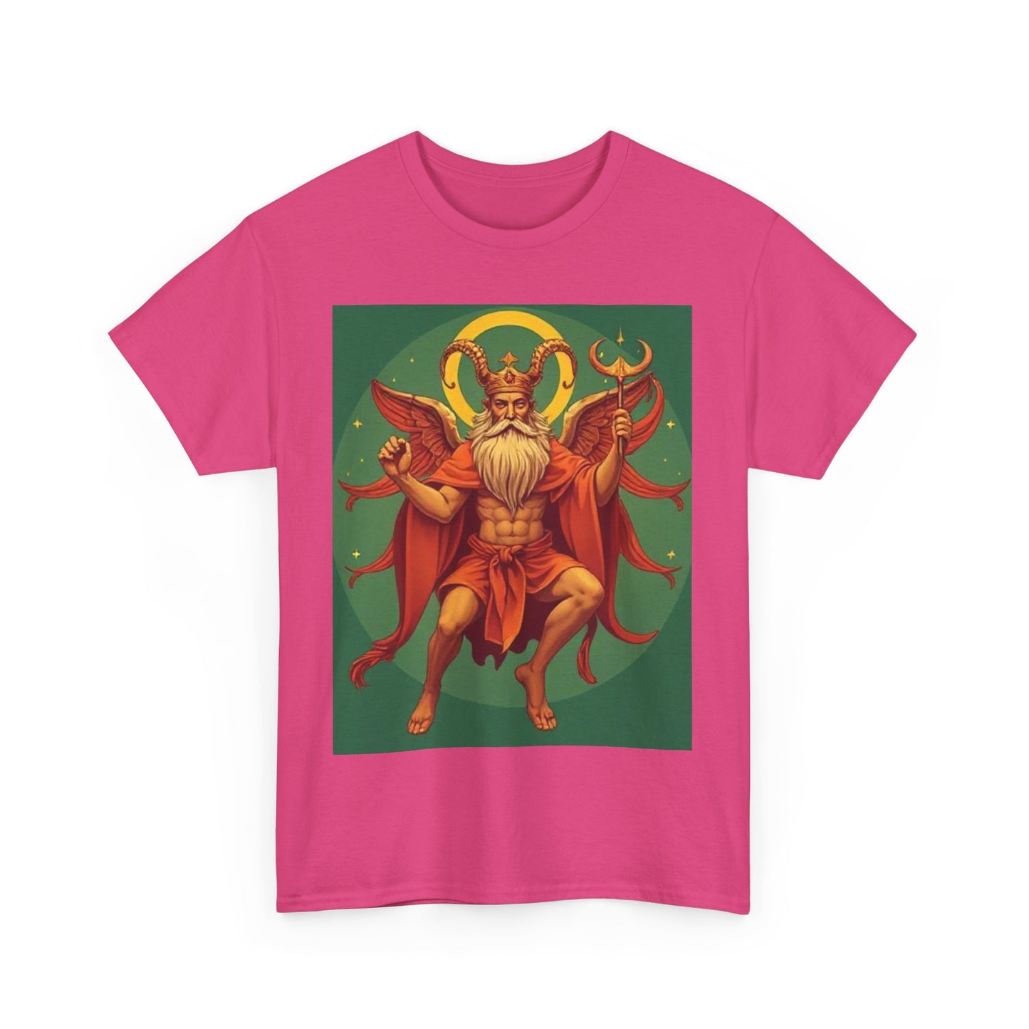 Unisex Heavy Cotton T-Shirt, Aries God 1v, Zodiac Design
