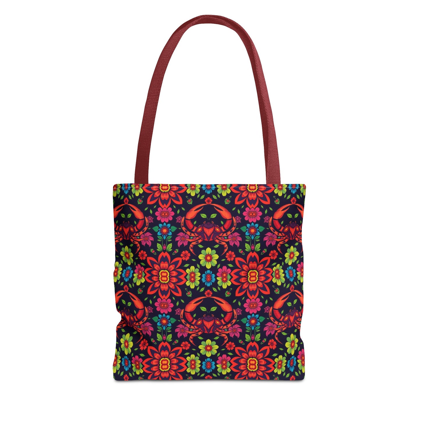 Tote Bag, (AOP), Cancer, Zodiac, Flower Pattern