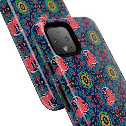 Tough Cases, Capricorn, Zodiac v1, Flower Pattern