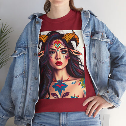 Unisex Heavy Cotton T-Shirt, Taurus, Zodiac v1, Sexy Art