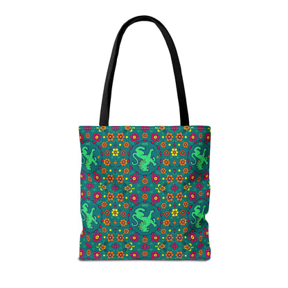 Tote Bag (AOP), Leo, Zodiac v1, Flower Pattern