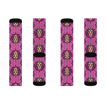 Sublimation Socks, Leo, Zodiac v1, Jewel Pattern