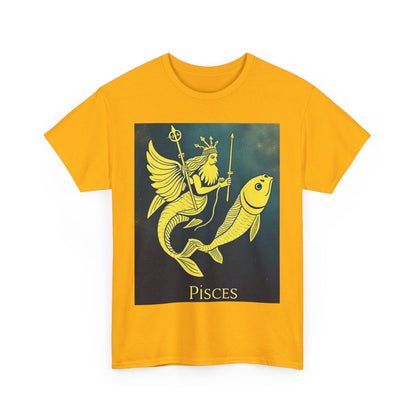 Unisex Heavy Cotton T-Shirt, Pisces Queen, Zodiac Design