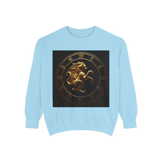 Garment-Dyed Sweatshirt, Unisex, Space Animal Design v1, Virgo