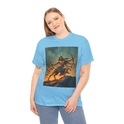 Unisex Heavy Cotton T-Shirt, Arrow Centaur, Sagittarius Zodiac Design
