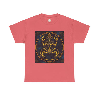 Unisex Heavy Cotton T-Shirt, Scorpion King 1v, Cancer Zodiac Design
