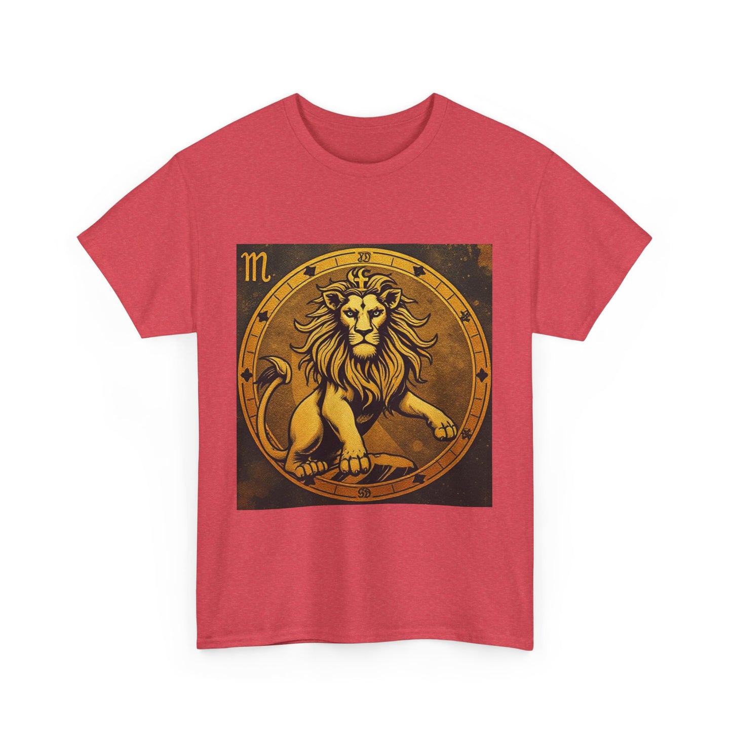 Unisex Heavy Cotton T-Shirt, Gold Lion, Leo Zodiac Design