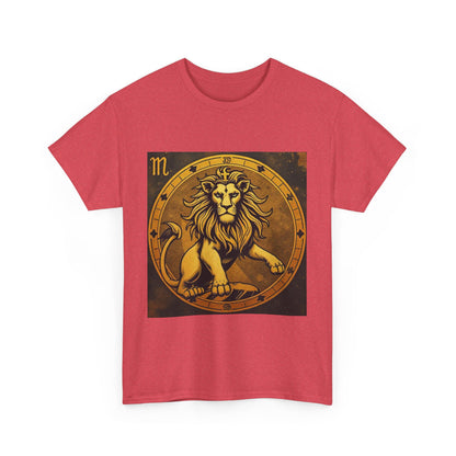 Unisex Heavy Cotton T-Shirt, Gold Lion, Leo Zodiac Design
