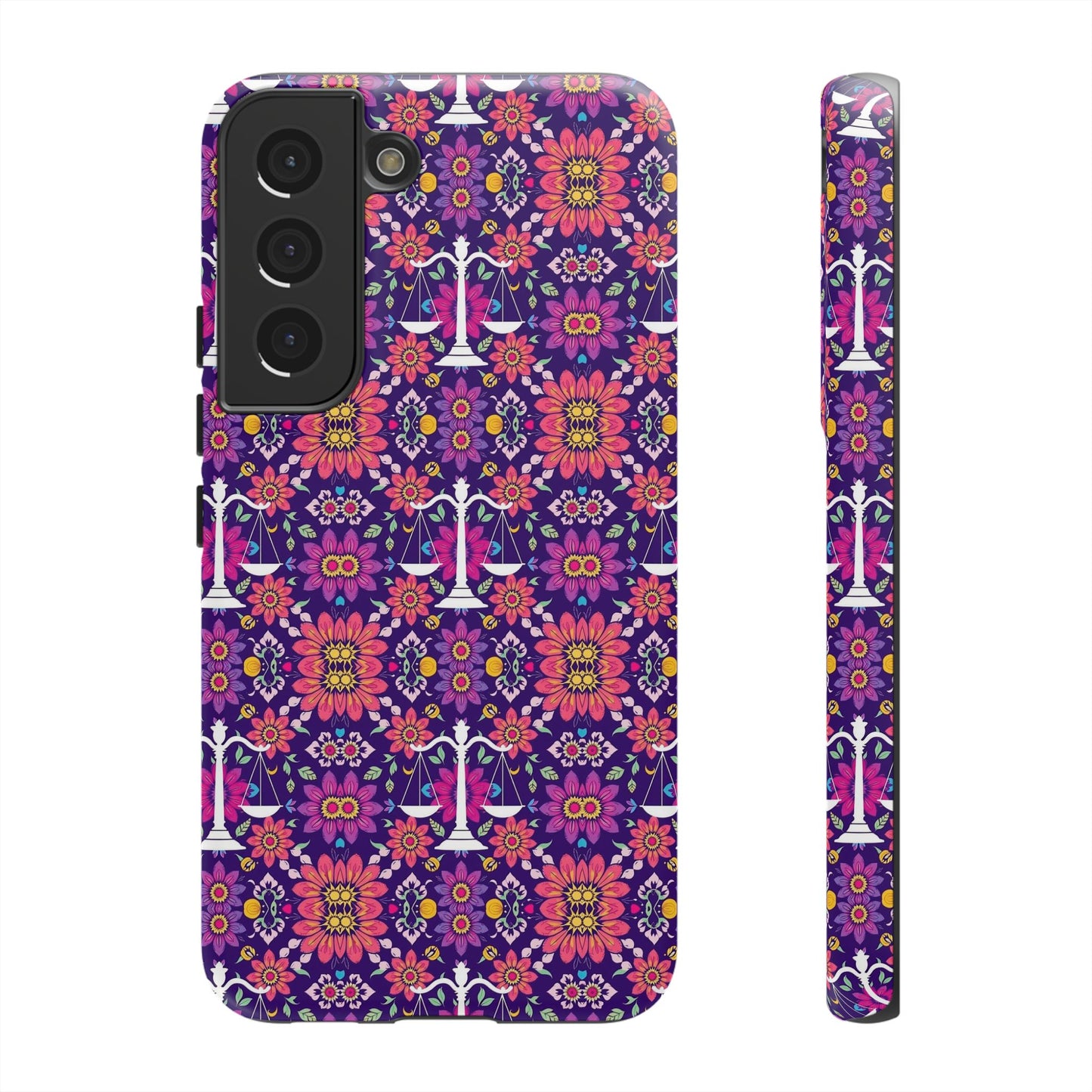 Tough Cases, Libra, Zodiac v4, Flower Pattern